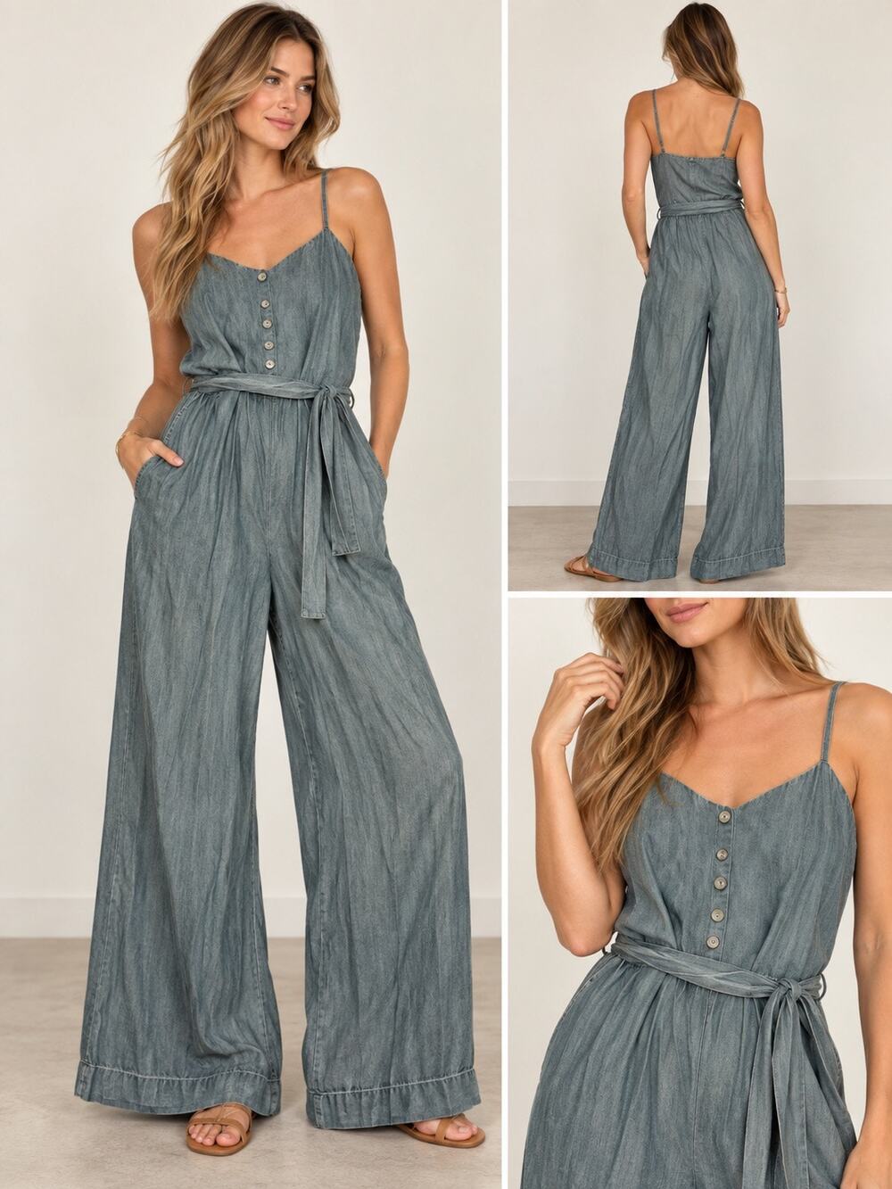 Carly Jean Los Angeles Denim Jumpsuit Size Small